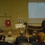 Pasākuma dalībniekus uzrunā DU rektors A.Barševskis.. Foto M.Grunskis